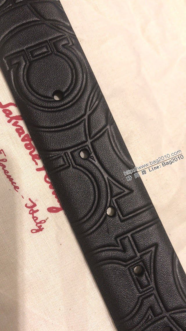菲拉格慕男士皮帶 Ferragamo經典啞搶磨砂八字扣腰帶  jjp2133